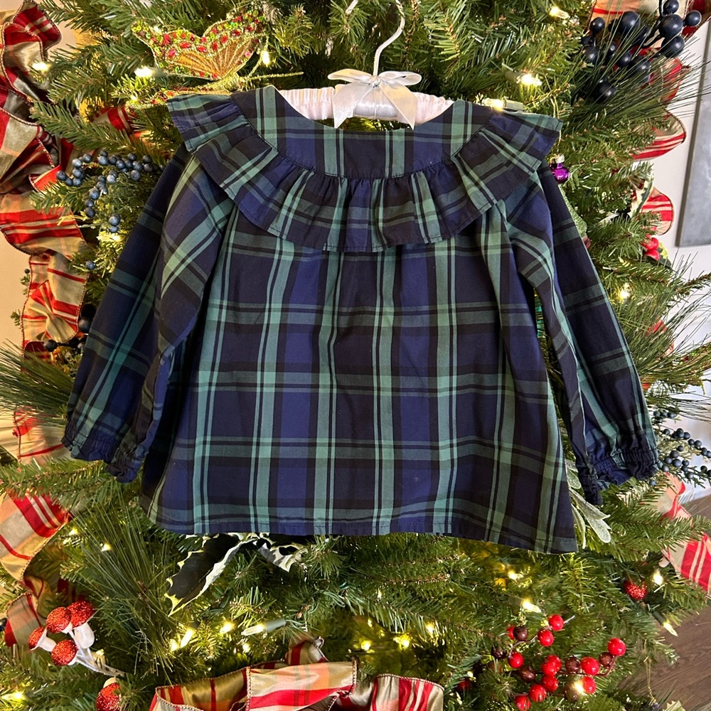 Crewcuts plaid holiday dress top size xxsmall - 3